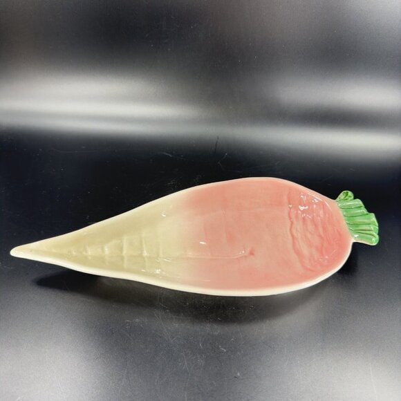 Italian Pottery Vegetable Radish Tray Long Serving Dish Hand Painted Ceramic - Picture 10 of 16
